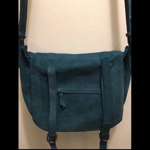 Gap Teal Faux Suede Purse/Crossbody Bag